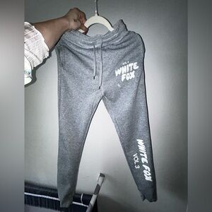 White Fox Gray Cuffed Joggers